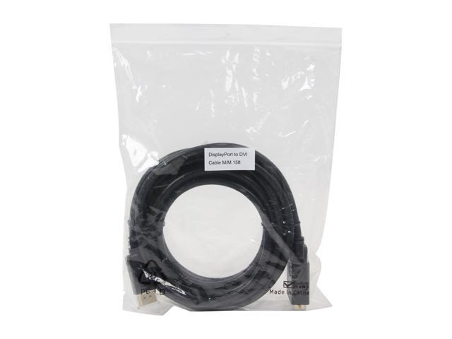Nippon Labs DP-DVI-15 15 ft. DisplayPort Male to DVI-D Male Converter Cable, Black - DP to DVI Adapter - 1920 x 1200