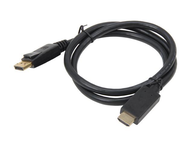 Nippon Labs DP-HDMI-3 3 ft. DisplayPort to HDMI Converter Cable Supporting VR / 3D / 4K, Black - DP to HDMI Adapter - (M/M)