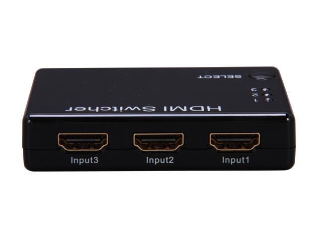 Nippon Labs HDMI-3X1-SWT HDMI Switch Hub with 1 Output Female Port and 3 Input Female Port, Black