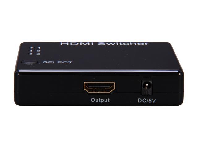 Nippon Labs HDMI-3X1-SWT HDMI Switch Hub with 1 Output Female Port and 3 Input Female Port, Black