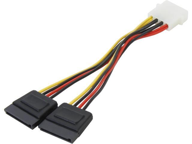 Nippon Labs POW-S6800-6IN 6' Molex 4 Pin Male to 2 x SATA Female Power Adaptor Y Cable Splitter