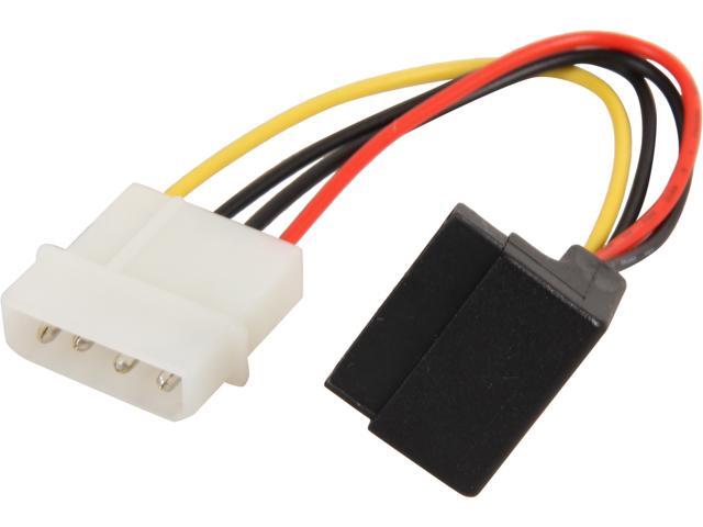 Nippon Labs POW-S6190-RA 6' Molex 4 Pin Male to SATA Female(Right Angle Connector) Power Adaptor Cable