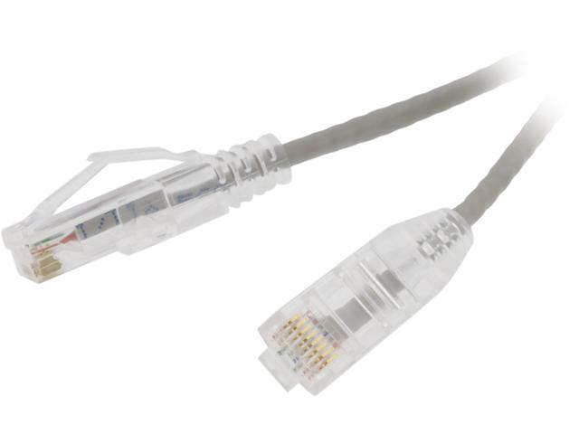 Nippon Labs 28 AWG Snagless Ultra Slim Cat6 Ethernet Patch Cable - Network Internet Cord - RJ45, Stranded, 550Mhz, UTP, - 5ft, Gray