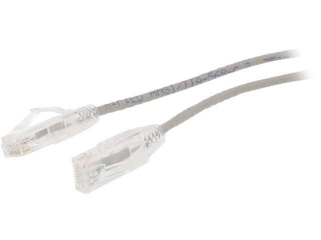 Nippon Labs 28 AWG Snagless Ultra Slim Cat6 Ethernet Patch Cable - Network Internet Cord - RJ45, Stranded, 550Mhz, UTP, - 10ft, Gray