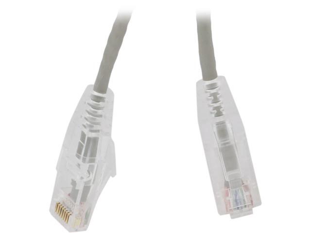 Nippon Labs 28 AWG Snagless Ultra Slim Cat6 Ethernet Patch Cable - Network Internet Cord - RJ45, Stranded, 550Mhz, UTP, - 14ft, Gray