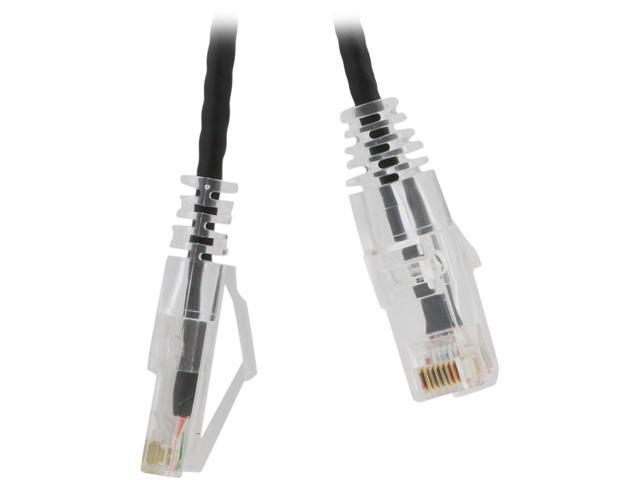 Nippon Labs 28 AWG Snagless Ultra Slim Cat6 Ethernet Patch Cable - Network Internet Cord - RJ45, Stranded, 550Mhz, UTP, - 2ft, Black
