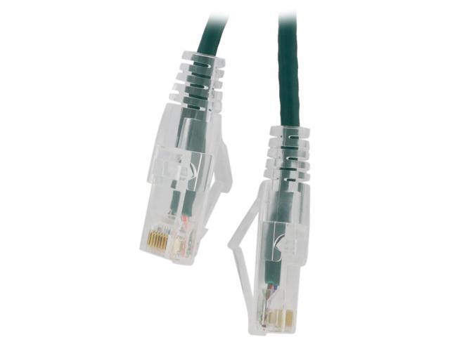 Nippon Labs 28 AWG Snagless Ultra Slim Cat6 Ethernet Patch Cable - Network Internet Cord - RJ45, Stranded, 550Mhz, UTP, - 2ft, Green