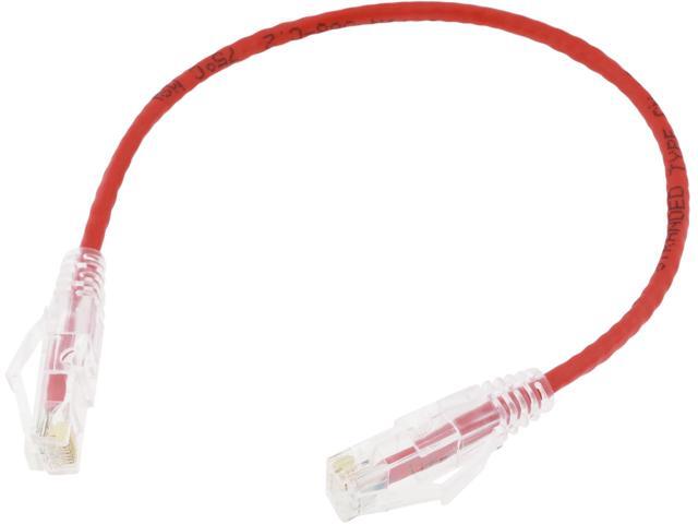 Nippon Labs 28 AWG Snagless Ultra Slim Cat6 Ethernet Patch Cable - Network Internet Cord - RJ45, Stranded, 550Mhz, UTP, - 1ft, Red