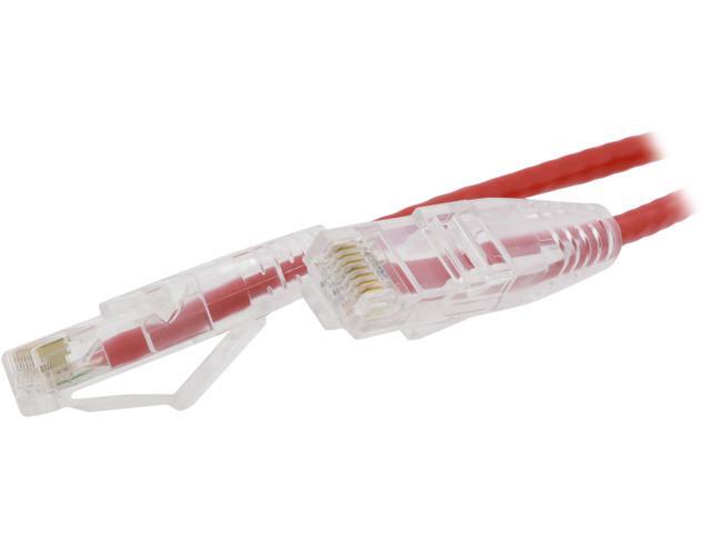 Nippon Labs 28 AWG Snagless Ultra Slim Cat6 Ethernet Patch Cable - Network Internet Cord - RJ45, Stranded, 550Mhz, UTP, - 10ft, Red