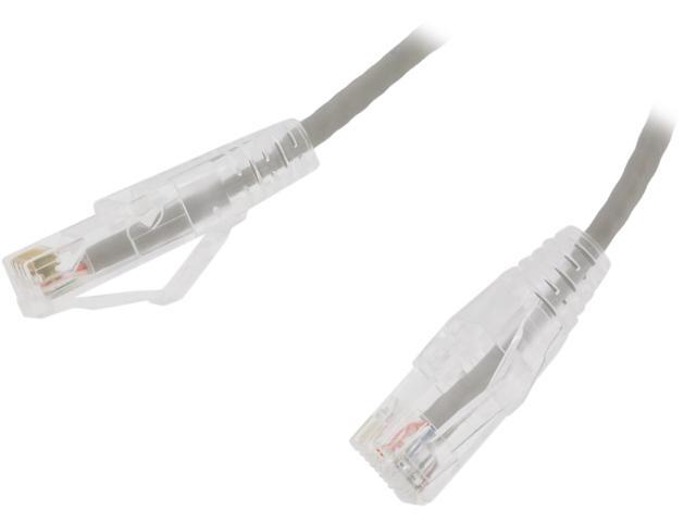 Nippon Labs 28 AWG Snagless Ultra Slim Cat6 Ethernet Patch Cable - Network Internet Cord - RJ45, Stranded, 550Mhz, UTP, - 1ft, Gray
