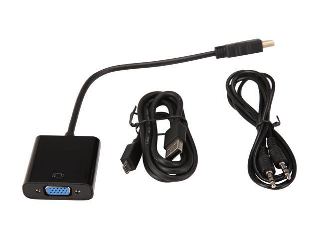 Nippon Labs 20AD-HDMIVGA-MF Dongle-style HDMI to VGA Video Active Adapter Converter with 3.5mm Audio for Desktop PC / Laptop / Ultrabook - 1920 x...