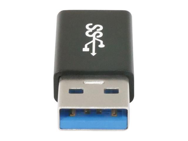 Nippon Labs USB 3.0 USB-C Female to USB A Male Adapter 50000-USB3-CF-12, Black Aluminum Shell