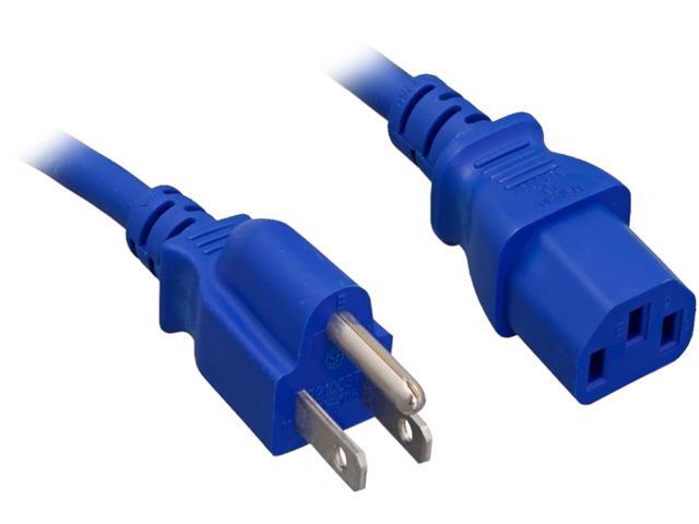 Nippon Labs 18 AWG Blue Standard Power Cord NEMA 5-15P to C13, NEMA5-15P/IEC320 C13, SJT, 10A, 125V, 10ft.