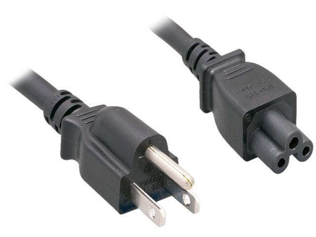 Nippon Labs 18 AWG 3 Prong US Notebook Power Cord NEMA 5-15P to C5, 1 ft. Black Power Cable