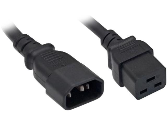 Nippon Labs 14 AWG C14 / C19 Power Cord, IEC-60320-C14 to IEC-60320-C19, SJT, 15A/250V, 6 ft. Black Power Cable