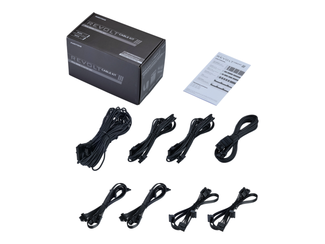 Phanteks PH-CBKT-G5S_BK01 Revolt Cable Kit, PCIe Gen5 Starter Set, 12VHPWR, Individually Sleeved Cables with combs, Compatible with Revolt and AMP...