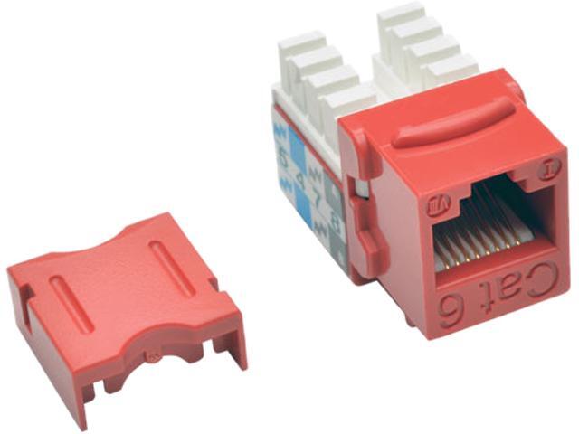 Tripp Lite Cat6/Cat5e 110 Style Punch Down Keystone Jack, Red, 25-Pack, TAA (N238-025-RD)