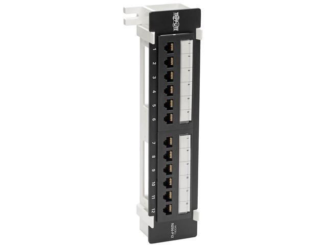 Tripp Lite Cat6 Wall-Mount PoE Patch Panel 12-Port 110/Krone 568A/B RJ45 (N250-P12)
