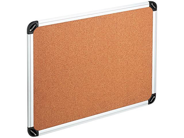 UNIVERSAL Cork Board with Aluminum Frame 24 x 18 Natural Silver Frame 43712
