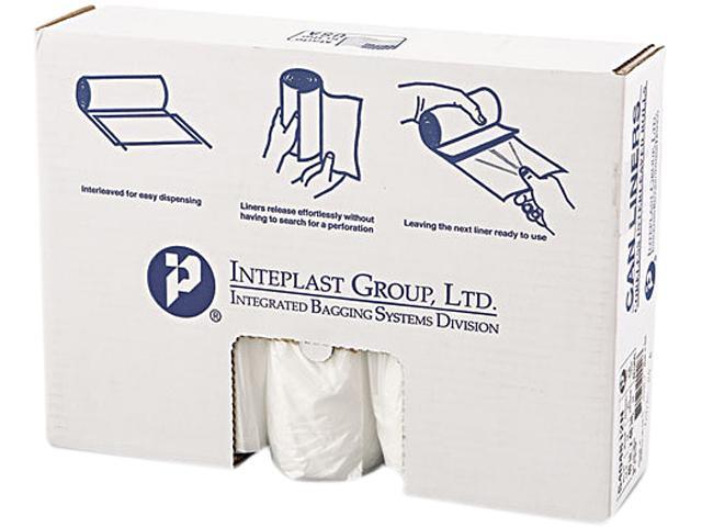 Inteplast Group S404812N High-Density Can Liner, 40 x 48, 45gal, 12mic, Clear, 25/Roll, 10 Rolls/Carton, 1 Carton
