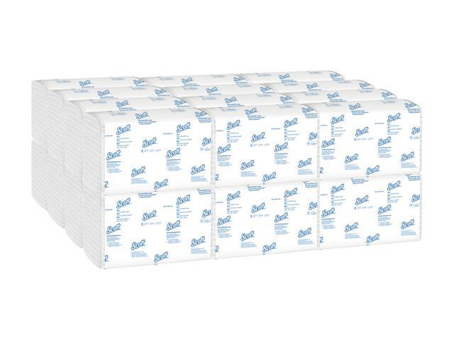 Scott Control Hand Towels Slimfold (04442) with Fast-Drying Absorbency Pockets, White, 90 Towels / Clip, 24 Packs / Case