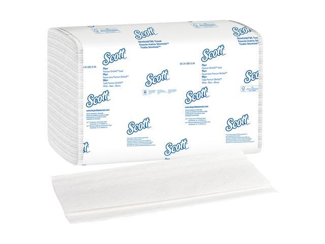 Scott Control Hand Towels Slimfold (04442) with Fast-Drying Absorbency Pockets, White, 90 Towels / Clip, 24 Packs / Case