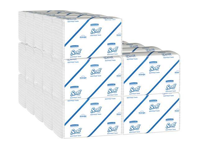 SCOTTFOLD Paper Towels 7 4/5 x 12 2/5 White 175 Towels/Pack 25 Packs/Carton 01960