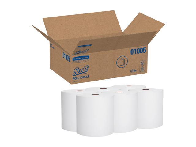 Scott Essential High Capacity Hard Roll Paper Towels (01005), White, 1000' / Roll, 6 Paper Towel Rolls / Convenience Case