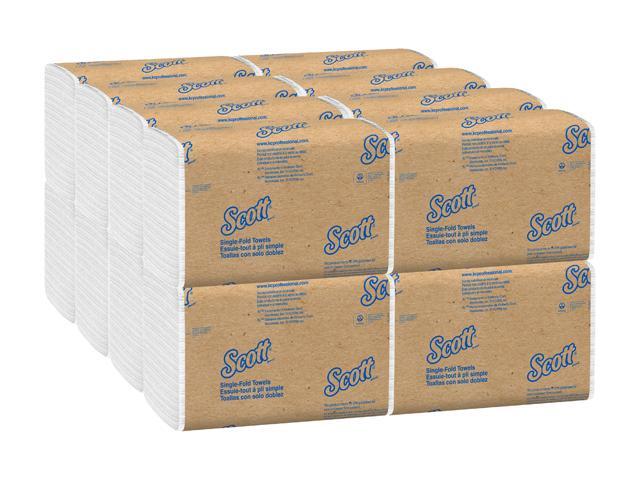 Scott Essential Single Fold Paper Towels (01700), Affordable Towel Paper, White, 250 Towels / Clip, 16 Clips / Case