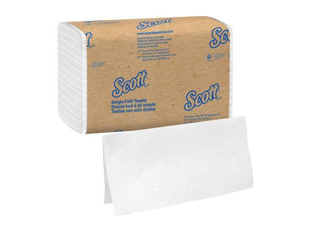 Scott Essential Single Fold Paper Towels (01700), Affordable Towel Paper, White, 250 Towels / Clip, 16 Clips / Case