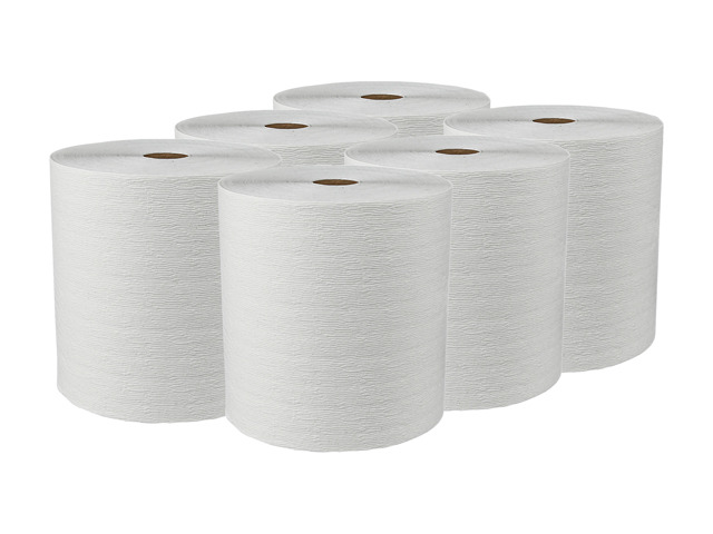 Scott Essential Hard Roll Towels 8 x 600ft 1 3/4' Core dia White 6 Rolls/Carton