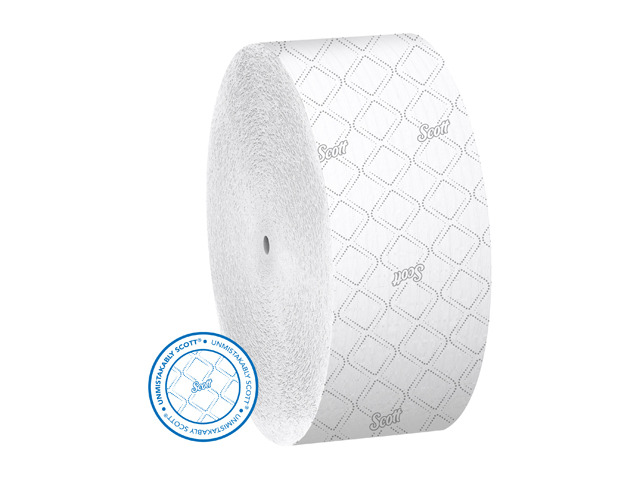 Scott Essential Jumbo Roll Coreless Toilet Paper (07006), 2-PLY, White, 12 Rolls / Case, 1,150' / Roll