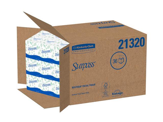 Surpass Boutique Facial Tissue Cube (21320), 2-Ply, White, Unscented, 110 Face Tissue / Box, 36 Boxes / Case