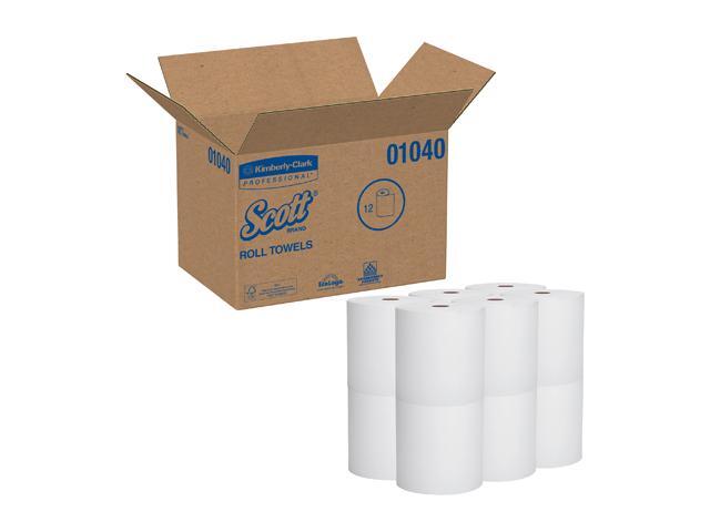 Scott Hard Roll Towels 8 x 800ft White 12 Rolls/Carton 01040