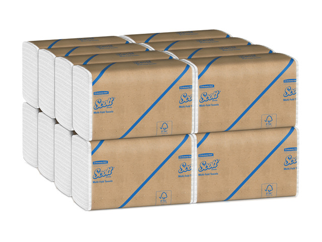 Scott Multi-Fold Paper Towels 9 1/5 x 9 2/5 250/Pack 16 Packs/Carton 01807