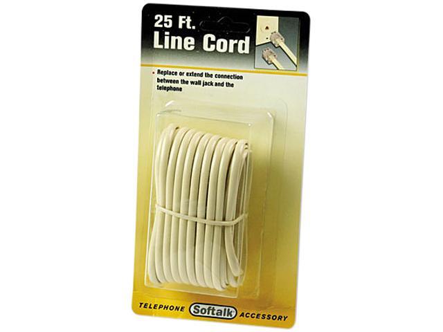 Softalk Telephone Extension Cord, Plug/Plug, 25 Ft., Ivory 04020