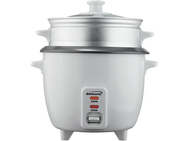 Brentwood TS-700S 4-Cup Rice Cooker and Food Steamer, White photo