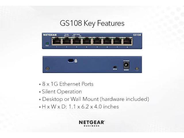 NETGEAR - 8-Port 10/100/1000 Gigabit Ethernet Unmanaged Switch - Blue - image 7