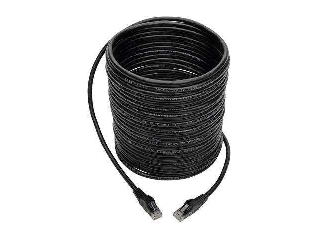Tripp Lite Premium Cat6 Gigabit Snagless Molded UTP Patch Cable, 24 AWG, 550 MHz/1 Gbps (RJ45 M/M), Black, 35 ft. (N201-035-BK)
