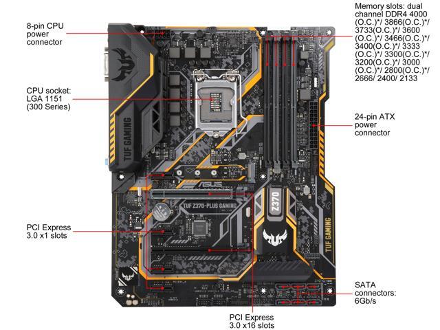 ASUS TUF Z370-Plus Gaming LGA 1151 (300 Series) ATX Intel Motherboard