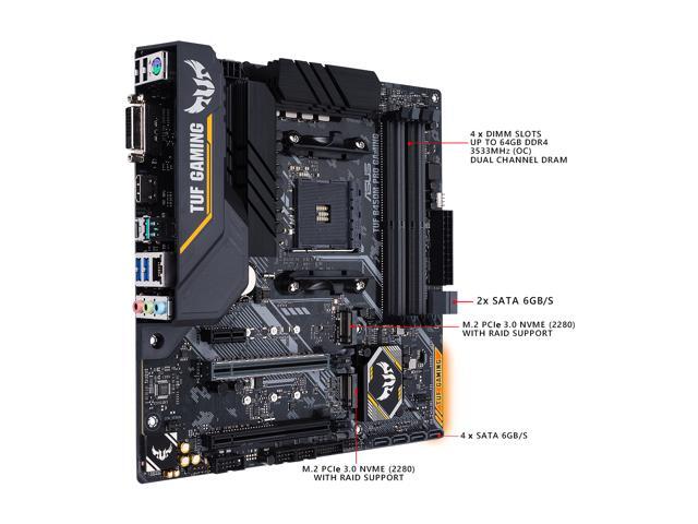 ASUS TUF TUF B450M-PRO GAMING AM4 Micro ATX AMD Motherboard