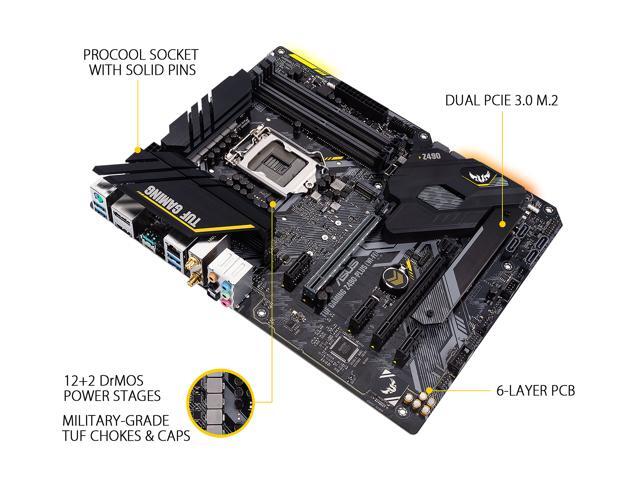 ASUS TUF GAMING Z490-PLUS (WI-FI) LGA 1200 ATX Intel Motherboard