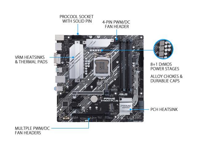 ASUS PRIME Z490M-PLUS LGA 1200 Micro ATX Intel Motherboard