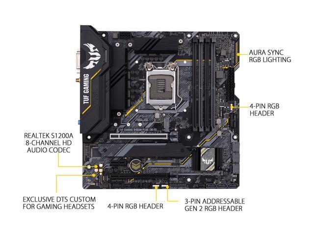 ASUS TUF GAMING B460M-PLUS (WI-FI) LGA 1200 Micro ATX Intel Motherboard