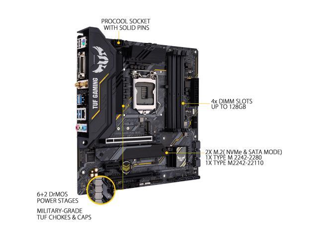 ASUS TUF GAMING B460M-PLUS (WI-FI) LGA 1200 Micro ATX Intel Motherboard