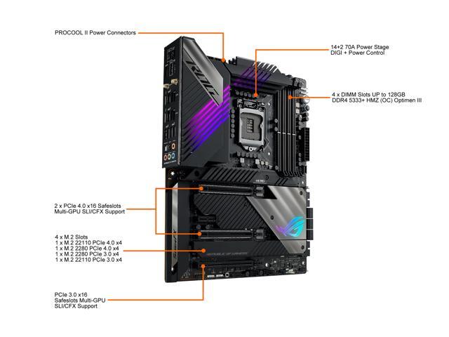 ASUS ROG Maximus XIII Hero (WiFi 6E) Z590 LGA 1200 (Intel 11th/10th Gen) ATX Gaming Motherboard (PCIe 4.0, 14+2 Power Stages, DDR4 5333+, Dual...