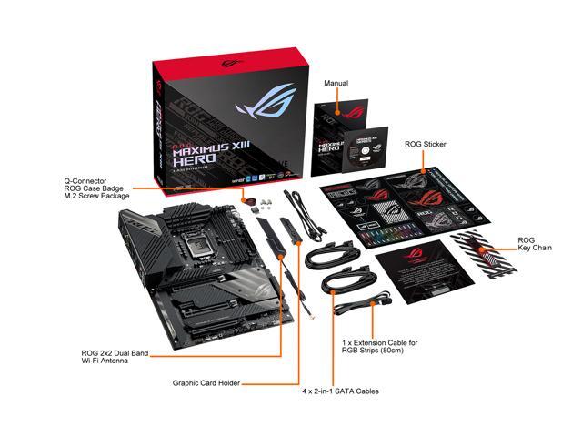 ASUS ROG Maximus XIII Hero (WiFi 6E) Z590 LGA 1200 (Intel 11th/10th Gen) ATX Gaming Motherboard (PCIe 4.0, 14+2 Power Stages, DDR4 5333+, Dual...