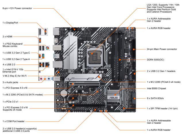 ASUS PRIME B560M-A LGA 1200 Micro ATX Intel Motherboard