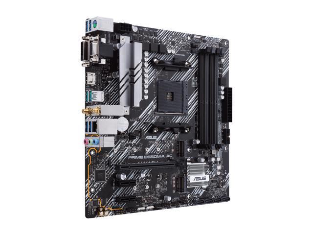 ASUS PRIME B550M-A AC AMD AM4 mATX motherboard with impressive features, including PCIe 4.0, dual M.2 slots, WiFi, HDMI, D-Sub, DVI, SATA 6 Gbps,...