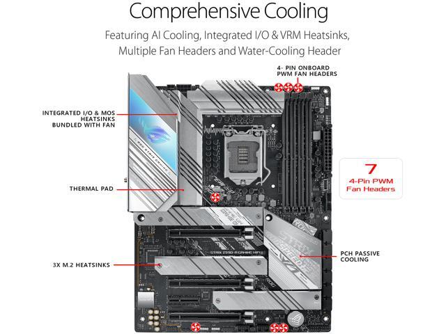 ASUS ROG STRIX Z590-A GAMING WIFI II IntelZ590 LGA 1200 ATX motherboard with PCIe 4.0, 14+2 teamed power stages, Two-Way AI Noise Cancelation, AI...